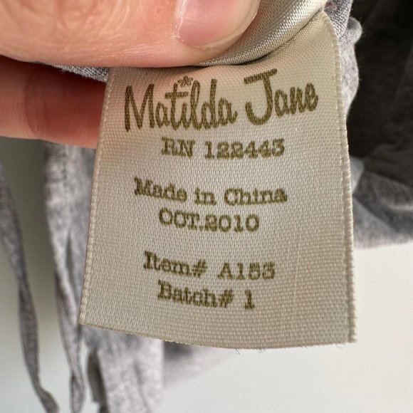 MATILDA‎ JANE Gray Ruched Side Braided Neckline Ladies Casual Tank Top, M - Picture 4 of 8